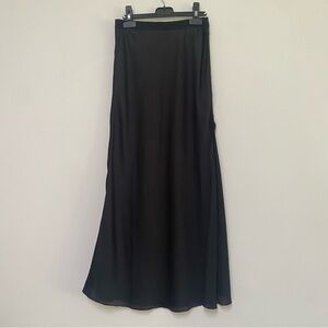 Free People Intimately Satin Slip Maxi Skirt Medium Black